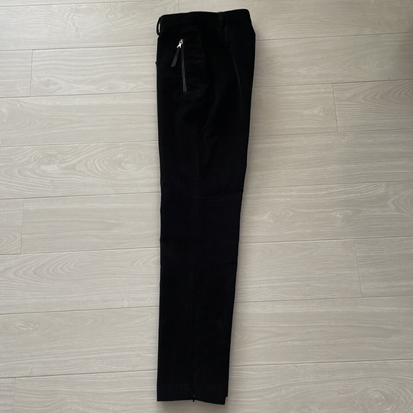 Prada Black Straight Leg Corduroy Pants with Logo on Zipper-pull. - Picture 6 of 14